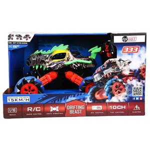 ماشین کنترلی Drifting Beast طرح دایناسور سبز و مشکی مقیاس 1:16_اسباب بازی